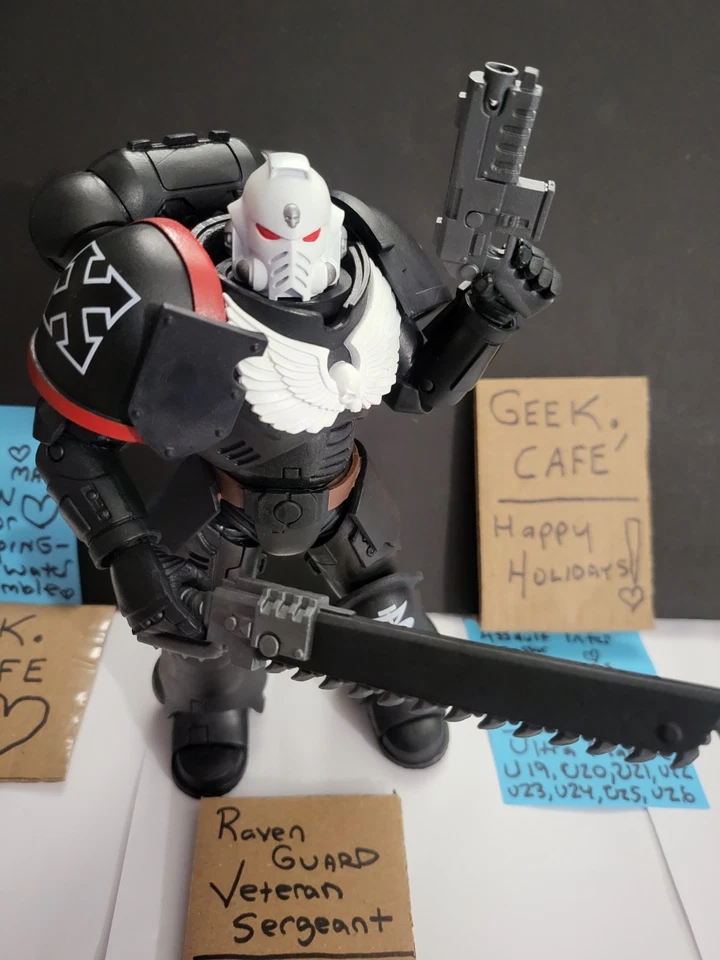 McFarlane Toys Warhammer 40K Raven Guard Veteran Sergeant 7" Black Legion U27-34 - Image 2 of 4