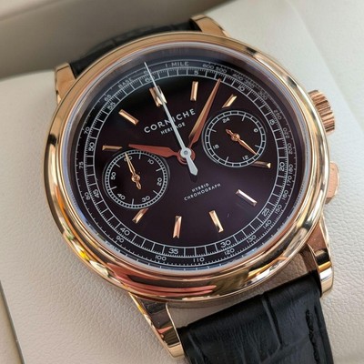 CORNICHE Heritage chronograph rose gold black | eBay