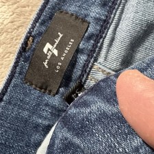 7 For All Mankind Relaxed Cut Off Jean Shorts SZ 34 Blue 100% Cotton Made in USA