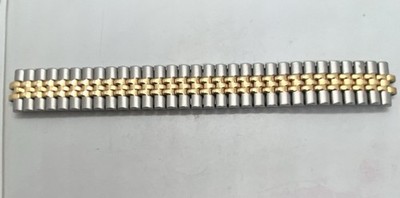 NEW VTG SPEIDEL Mens Watch Band Expansion 20mm Curved Lugs Gold/Silver 6.5  Long