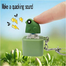 Frog Croaking Fidget Toy Keychain With Colorful Lights Stress Fun Animal Sound