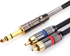 Tisino 1/4 to RCA Cable, Quarter Inch TRS to RCA Audio Cable 6.35Mm Stereo Jack
