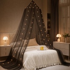 Bed Canopy with Lights, Bed Canopy for Girls Princess with Luminous Stars, Ca...