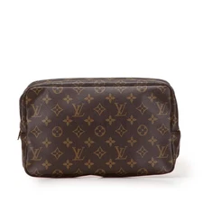 Authenticated Louis Vuitton Monogram Trousse Toilette 28 Brown