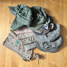 Lot of 10x Vintage 1940s-80s US & Foreign Military Hats/Caps War Army WWII USMC