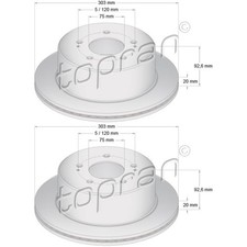 2x TOPRAN BREMSSCHEIBEN 303mm BELÜFTET HINTEN passend für HYUNDAI H-1 | 821 218