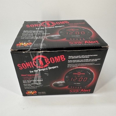 Sonic Alert SONIC BOMB Extra Loud Vibrating Alarm Clock Bed Shaker Lights NEW