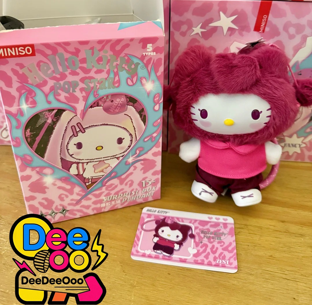 Miniso Hello Kitty Pop Star Series Plush Blind Box Confirm Figure