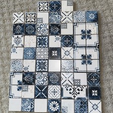 59 TILE SET 2" X 2" Blue and WhiteFor Backsplash