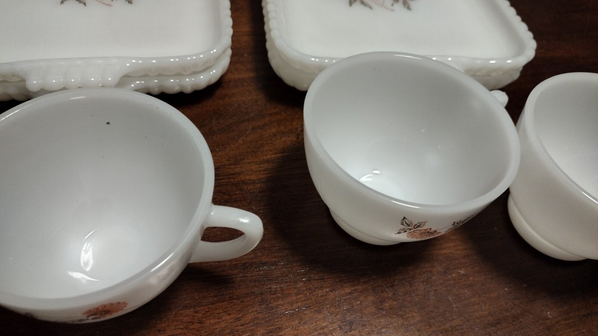 Anchor Glass Primrose Snack Set Floral Complete Set 8 Piece