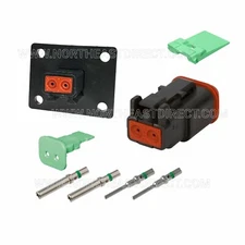 2 Pin Black Deutsch DT DT04-2P-L012 DT06-2S Waterproof Flange Connector