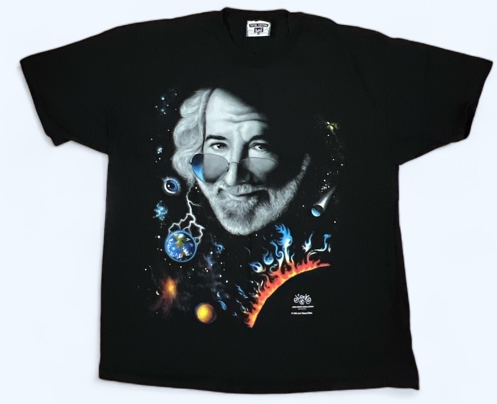Vtg 1995 Jerry Garcia Face T-Shirt Jurek Grafix Black XL