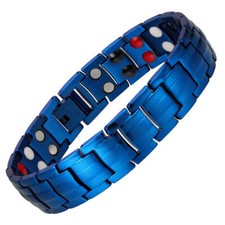 Blue Elegant Magnetic Bracelet Men Women Arthritis Pain Energy Balance Calm Joy