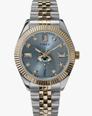 Timex Legacy x Jacquie Aiche Blue Sunray Dial + Tribe Eye Watch