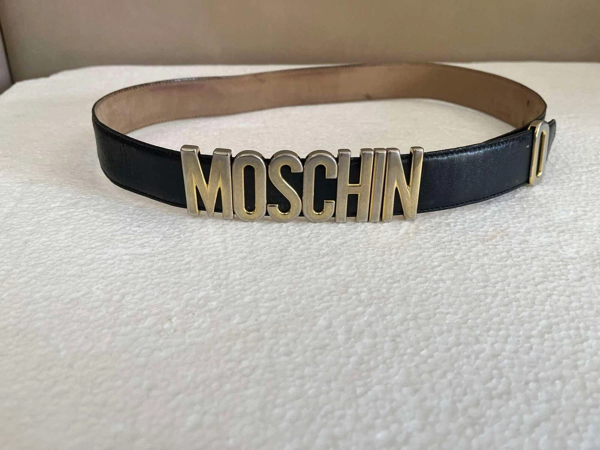 Moschino fashionable leather belt Made in Italy Size Euro 46. USA 30 MOSCHINO Couture Made In Italy Black Leather Belt Multicolor  main image 3
