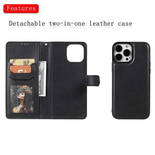 For iPhone 13 12 11 X XR SE 8 7 6s Magnetic Detachable Wallet Leather Case Cover - Picture 15 of 43