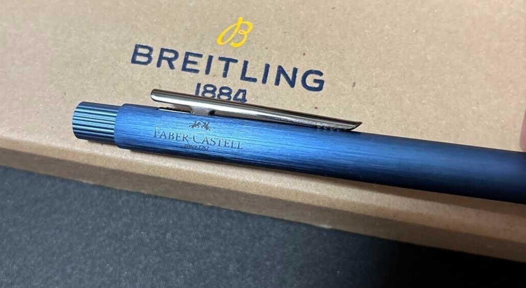 BREITLING Novelty Faber-Castell Blue Aluminum Knock type Ballpoint