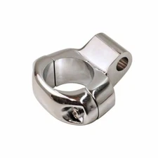 Chrome Mirror Mount Clamp for 1" Handlebars w/ 5/16" Mounting Hole Harley