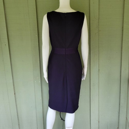 KAY UNGER Navy Blue Chevron Pattern Dress 6 - Picture 5 of 6