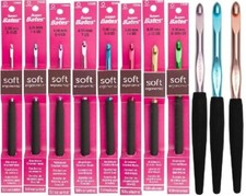 11 Susan Bates Silvalume Soft Handle Ergonomic Crochet Hook E4/3.5 to N15/10mm