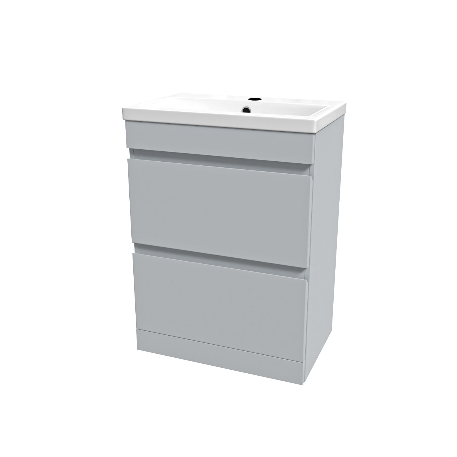 Nes Home Matte Grey 600Mm 2 Drawer Floorstanding Vanity Cabinet And Basin - Image 2