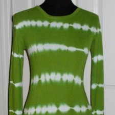 MICHAEL KORS Jungle Green Tie-Dye Rib-Knit Crewneck Sweater Top MEDIUM NWT  99
