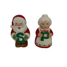 Vintage Chris Davenport Enesco Santa & Mrs Claus Salt Pepper Shakers Sri Lanka