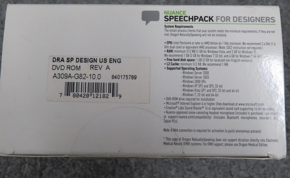 Dragon Speechpack for Designers Nuance Voice Control with Headset - Image 3 of 3