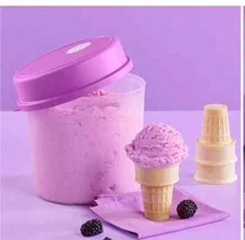 Tupperware Round Ice Cream Keeper container Purple BRAND NEW