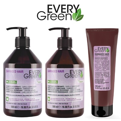 DIKSON EVERY GREEN DAMAGED HAIR SHAMPOO + CONDITIONER + DAMAGED HAIR MASK