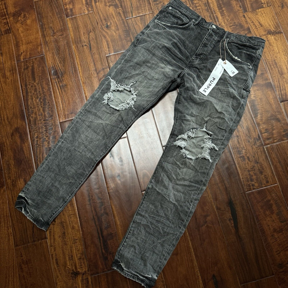 Purple Brand Skinny Ripped Black P002 Jeans Size 36 x 32 NEW Purple Brand Skinny Ripped Black P002 Jeans Size 36 x 32 NEW