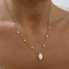 0.89ct F/Vs 14K White Gold Round, Marquise Lab-Created Diamond Chain Necklace