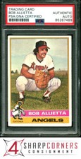 1976 TOPPS TRADING CARD #623 BOB ALLIETTA RC PSA AUTHENTIC DNA AUTO B1000863-489