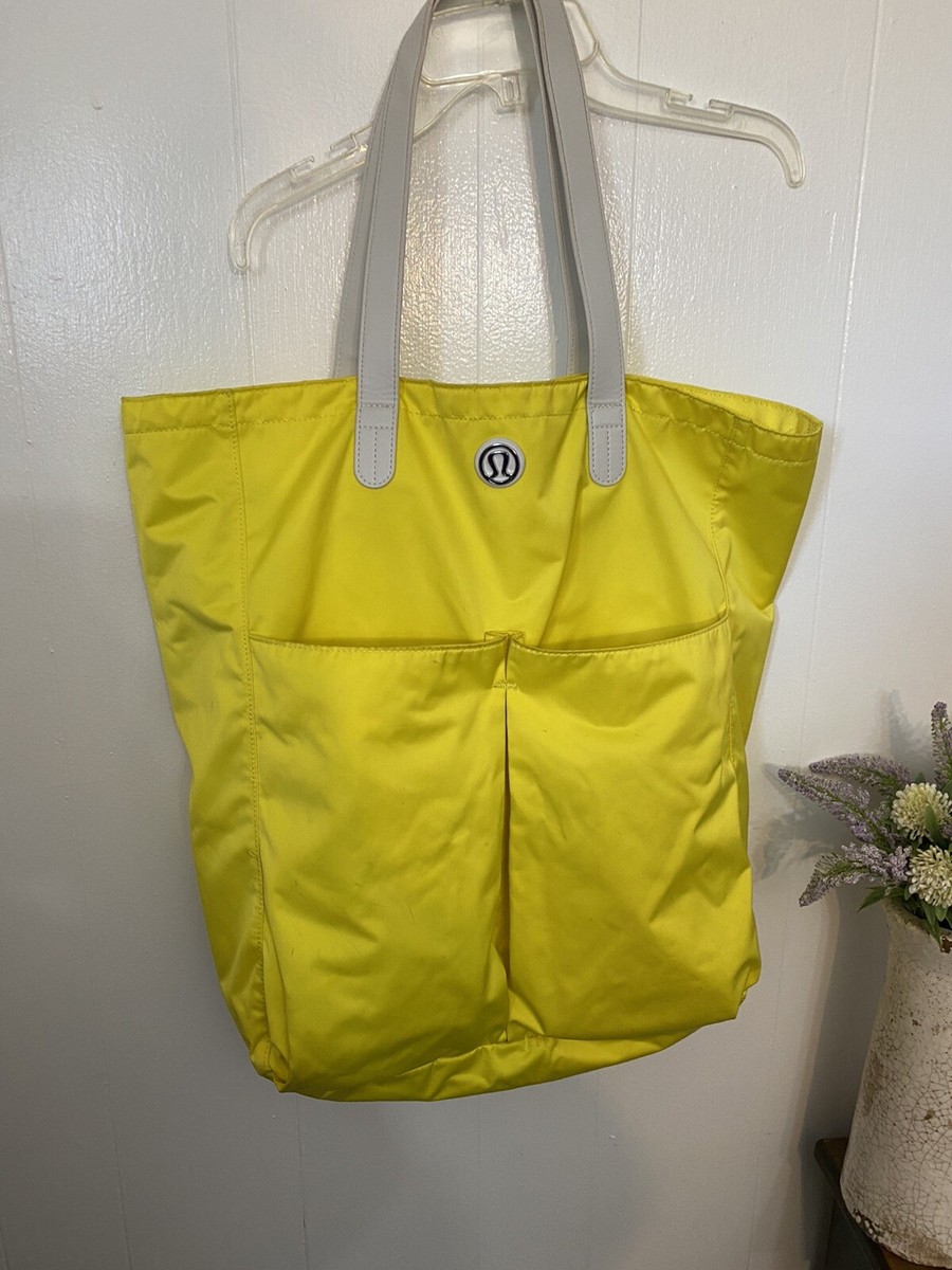 Lululemon Go With The Flow Tote Bag Bright Yellow Pockets