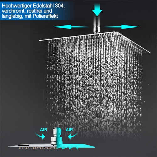 Kopfbrause Rainshower Luxus Edelstahl Regendusche Brausekopf Duschkopf 20CM-30CM - Bild 22 von 36