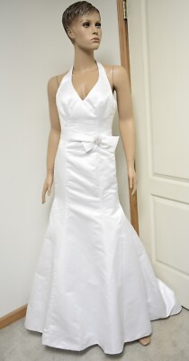 halter satin wedding dress
