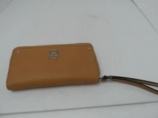 Marina Galanti Women's Zip Around Faux Leather Brown Wristlet Wallet 7.5 x 4-NEW