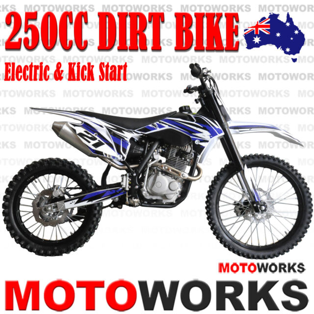 Motoworks 250CC bigfoot DIRT TRAIL PIT MOTOR 2 WHEELS PRO BIKE Electric Start bu