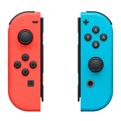 Nintendo Switch - 2 Original Joy-Con Pad #neon-rot L #neon-blau R Top Zustand
