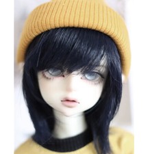 [wamami] 88# Parrucca nera capelli corti lisci 1/4 MSD AOD BJD Dollfie 7-8"