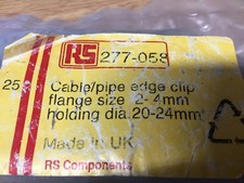 GIRDER 2-4MM CABLE PIPE CLIPS METAL EDGE PACK OF 25 RS 277-058 HOLDING 20-24MM 