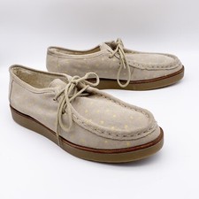 THE GREAT Scout Platform Loafers Taupe Star Print Shearling Lined Suede 10.5