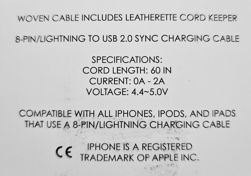 Vera Bradley Apple USB Charging Cable Cord - 5ft - Picture 2 of 2