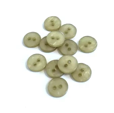 24 Light Olive Green Plastic Pearlized Buttons 2-Hole Sew Sewing 11 mm #GR17