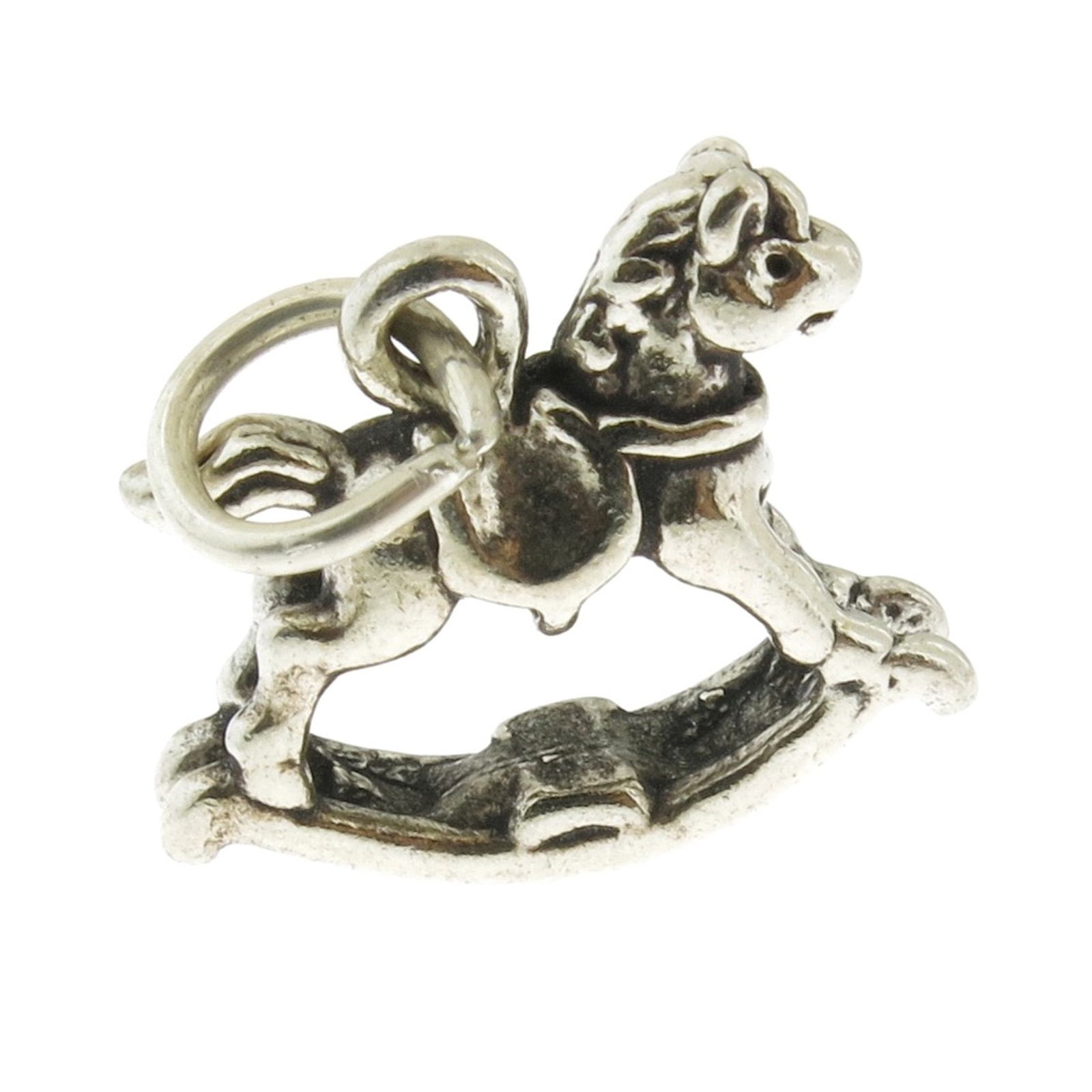 TierraCast Rocking Horse Charm 16x22mm Pewter Oxidized Brass Plated (1-Pc