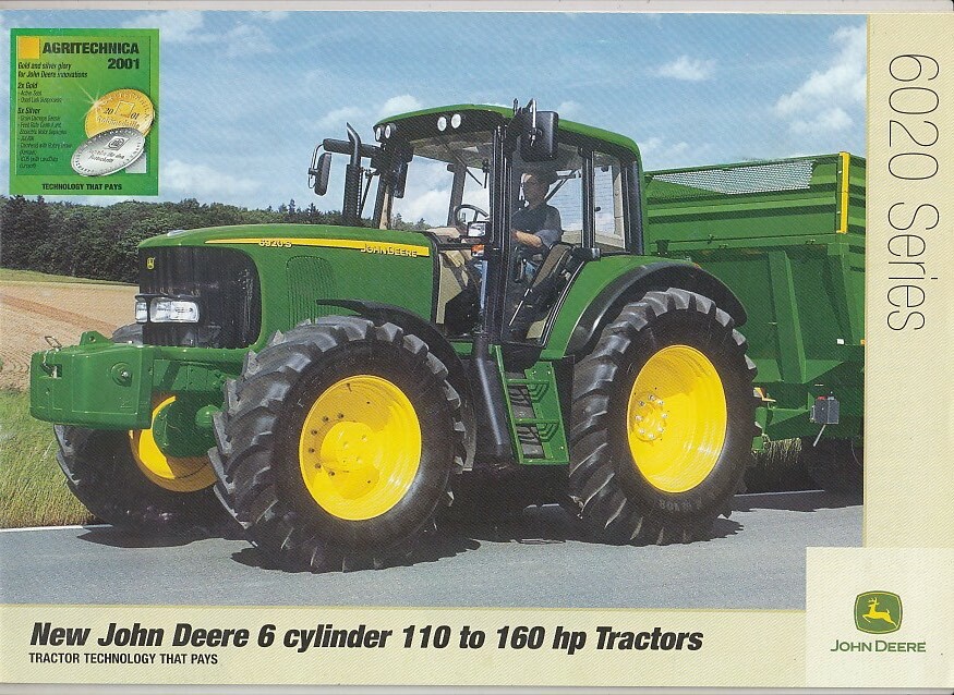 2002 JOHN DEERE 6020 SERIES TRACTOR US 28p Brochure 6-Cyl 6520