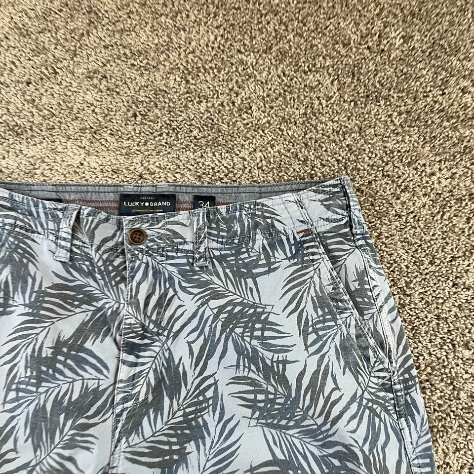 Pantalones Cortos Lucky Brand Para Hombres 34 Azul Chino Informal Hawaiano Surfista Hombres Foto 3 de 4