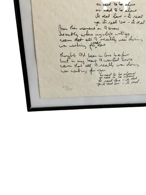JOHN LENNON “REAL LOVE” LIMITED EDITION HAND WRITTEN LYRICS