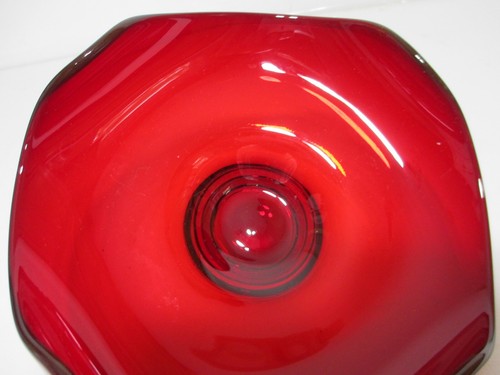 Vintage Viking Glass Candy Dish Bon Bon Bowl Epic # 6602 Ruby Red #4 - Picture 3 of 5