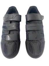 Hiland  Mens Cycling Bike Shoes Black  Straps Clipless Size US 8 Or 39 Wore Once